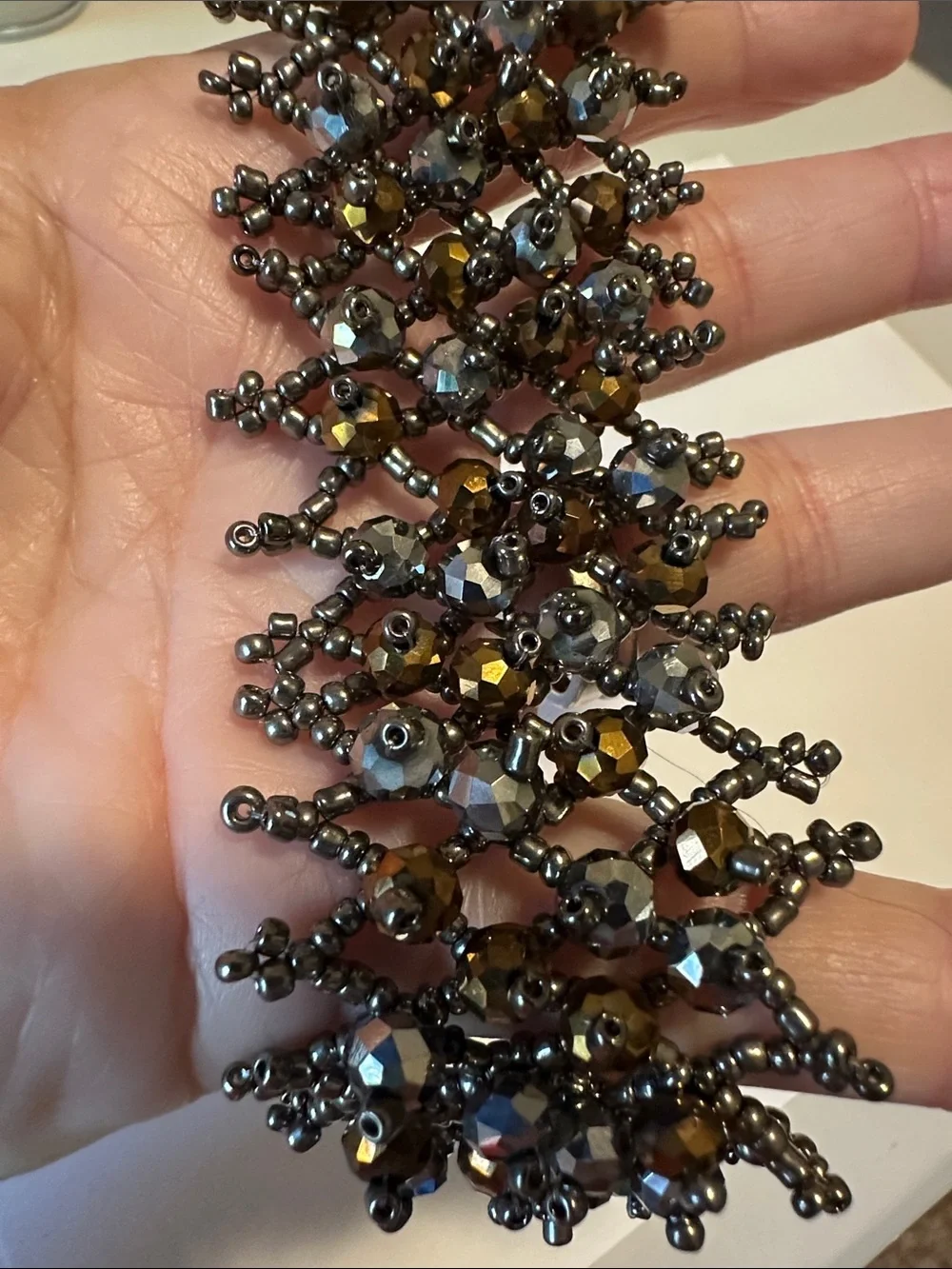 Elegant Silver and Gold Beaded Bracelet